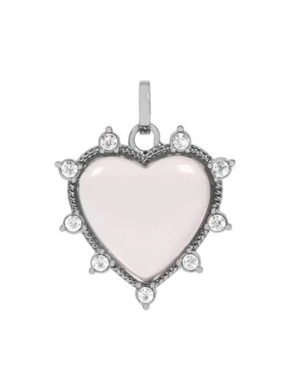 Origami Owl Silver Hinged Puffy Heart Locket with Swarovski Crystals